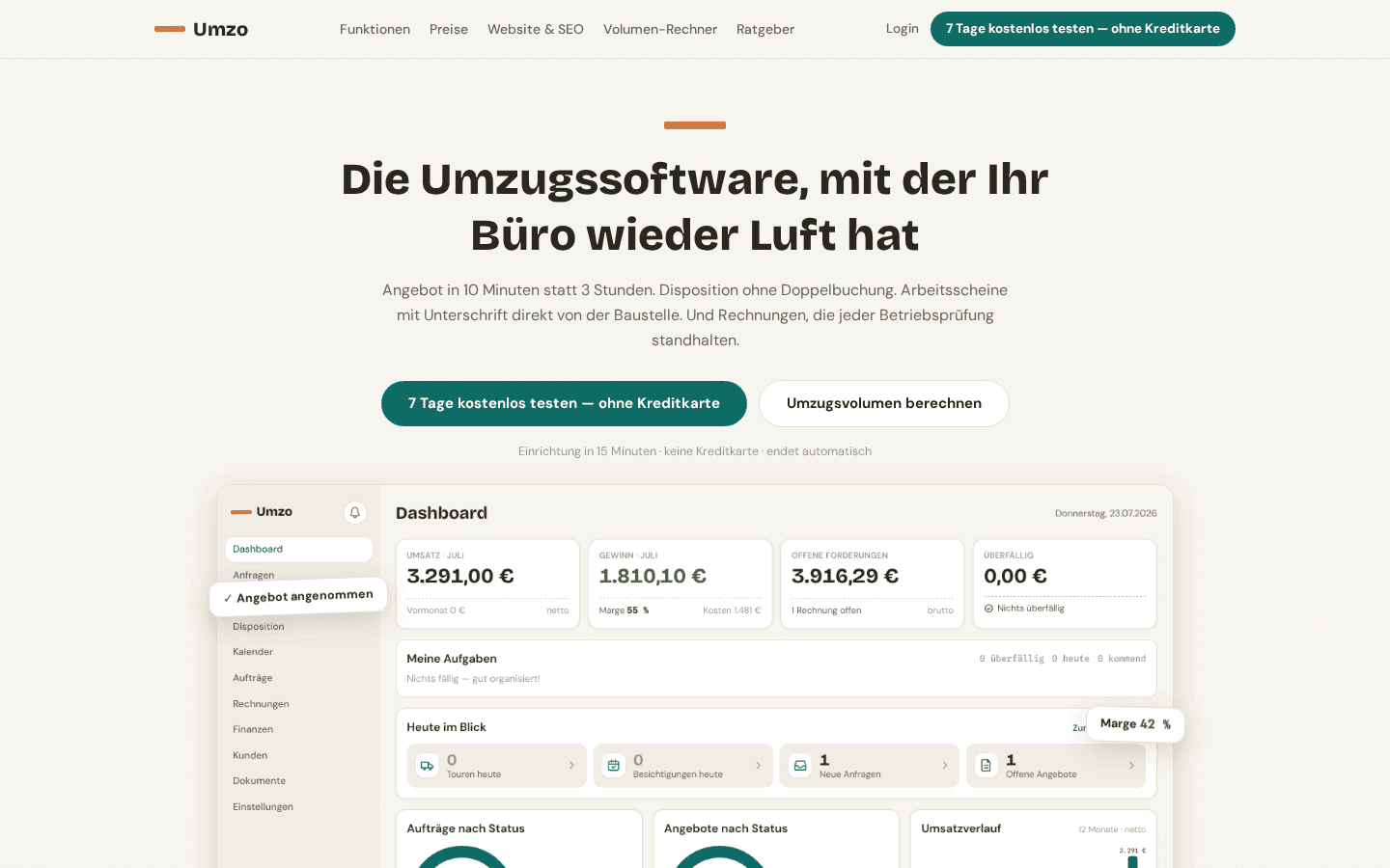 Screenshot aus dem Projekt umzo.cloud